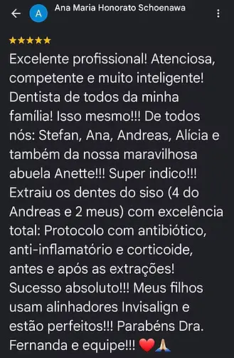 Screenshot of a public patient review on Google. 3
