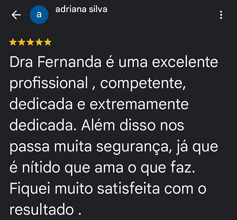 Screenshot of a public patient review on Google. 7